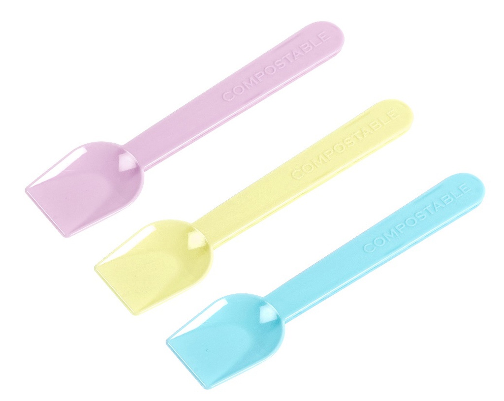 Cucharita Helado Colores 10 Cm - Compostable - bolsa 1 kg 